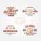 Set of retro logo designs with wodden barrels