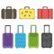 A set of retro and modern suitcases for travel and business trips.