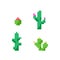 Set of retro pixel art cacti for game level design