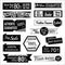 Set of retro promotion discount sale and guarantee tag banner label badge sticker ribbon in black and white