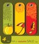 Set of retro sale nature autumn tags