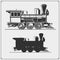 Set of retro trains emblems, labels, badges and design elements. Print design for t-shirts.