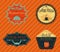 Set retro vintage badges, ribbons and labels hipster crumpled