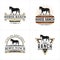 Set of Retro Vintage Silhouette Horse Ranch Logo Design. Countryside western country farm ranch logo vector illustration design