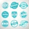 Set of retro vintage turquoise design labels