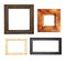 Set of retro wooden photo frames. Collection of vintage wood picture frame of different form (square, rectangular)