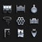 Set Revolver cylinder, Wanted western poster, Cowboy bandana, Saloon door, Gallows, Lasso, Canteen water bottle and Wild