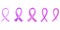 Set of ribbons aids. Cancer patients sign. Pink symbol of awareness. Charity flat signpost. Vector illustration