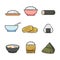 set of rice food staple icon