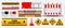 Set of road barrier or under construction warning or barricade block highway   concepts. eps 10 vector