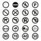 Set of the road prohibition signs icons