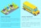 Set of Road and School Transport Posters with Text