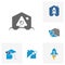 Set of Rocket house logo icon vector template, Creative design, Symbol