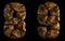 Set of rocky numbers 8, 9. Font of stone on black background. 3d