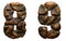 Set of rocky numbers 8, 9. Font of stone on white background. 3d