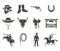 Set rodeo icons