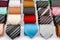 Set of rolled up neck ties