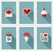 Set of romantic Valentines day symbols. Vector illustration