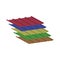 Set of roofing tiles in the assortment of five popular colors.