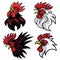 Set of Rooster Fighting Sports Mascot Logo Premium Design Pack Collection Vector Illustration