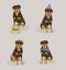 A set of rottweiler in different costumes