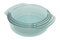 Set of round clear glass baking dishes, 3D rendering