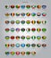 Set of round glossy flags of sovereign countries of Africa