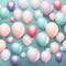 Set of round helium balloons in soft pastel colors, Festive decorative element in realistic 3d design. Decor for Valentine\\\'s Day,