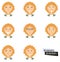 Set of round icons Avatars Set of woman`s emotions Geometric sty