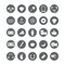 Set of round icons with hipster elements.