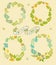 Set of round leafer vector frames. Vector illustration.