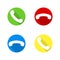 Set of round phone receiver icons