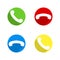Set of round phone receiver icons