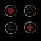 Set of round poker and casino icons.