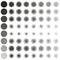 Set of round stipple object. Black and white grainy dotwork engraving retro brushes. EPS 10