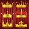 Set of Royal Crowns, Tiaras and Diadems Vector