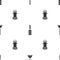 Set Rubber plunger, Toilet brush and Water filter on seamless pattern. Vector