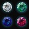 Set ruby sapphire emerald diamond. Vector