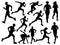 Set of Runners silhouette vector art