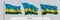 Set of Rwanda waving flag on isolated background vector illustration