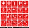 Set of safety signs. Firefighting icons.