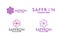 set of saffron logo vector, purple flower logo template