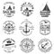 Set of sailing camp and yacht club badge. Vector. Concept for shirt, print or tee. Vintage typography design with black