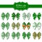 Set of saint patrick`s day bows. collection of isolated bows with irish colors and decorations