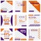 Set sale offer social media template violet orange