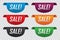 Set of sale sticker label. Promotion labels in different colors with shadow