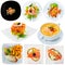 Set of salmon dishes