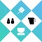 Set Salt and pepper, Electronic scales, Frying pan and Measuring cup icon. Vector