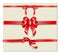 Set of satin red ribbons with knotted bows. Horizontal Elements for design of greeting and gift themes