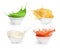 Set of sauces on a white background. Mayonnaise. Ketchup. Wasabi. Mustard